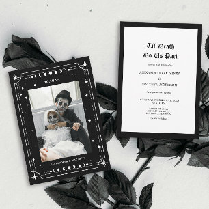 Til Death Gothic Photo Halloween Wedding Invitation