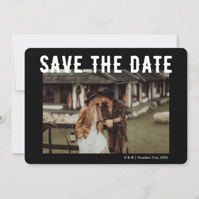 Til Death Gothic Skeleton Black Save The Date (Front)