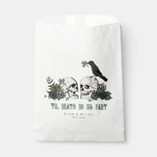 Til Death Gothic St Patricks Day Floral Skull Favor Bag