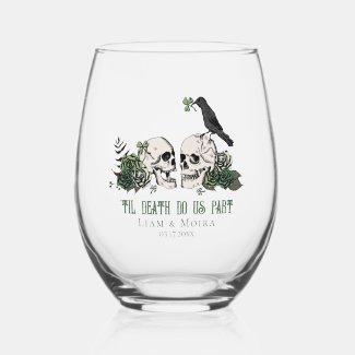 Til Death Gothic St Patricks Day Floral Skull