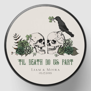 Til Death Gothic St Patricks Day Skull Wedding Mini Candle Favors
