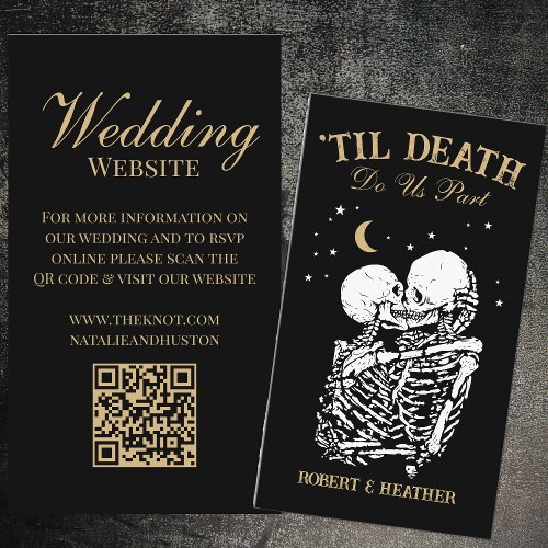 Til Death Gothic Wedding Website QR Code RSVP Enclosure Card