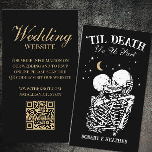 Til Death Gothic Wedding Website RSVP QR Code Enclosure Card