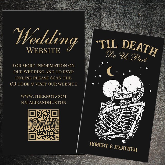 Til Death Gothic Wedding Website RSVP QR Code Enclosure Card (Creator Uploaded)