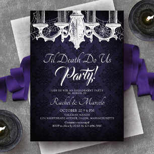 Til Death Halloween Gothic Engagement Party Invitation