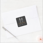 Til Death Halloween Skeleton Orange Black Wedding Square Sticker<br><div class="desc">These stickers perfectly coordinate with the Til Death wedding collection. They would be excellent as invitation envelope stickers,  of as the finishing detail on your favors.</div>