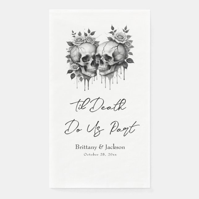 Til Death Halloween Wedding Napkin (Front)