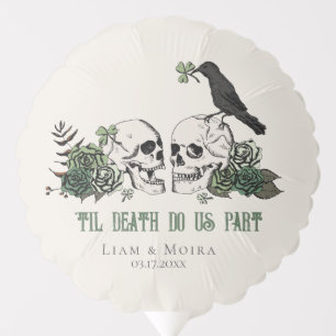 Til Death Ivory Gothic Bridal Shower Skull & Roses Balloon