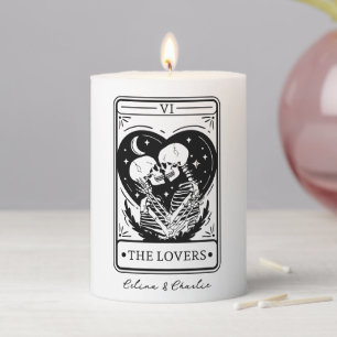 Til Death Lovers Tarot Personalized Wedding Pillar Candle