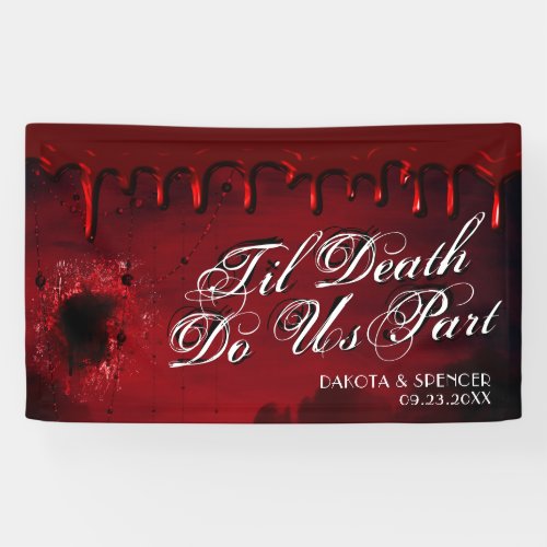 Til Death Parts Us  Black and Red Murder Mystery Banner