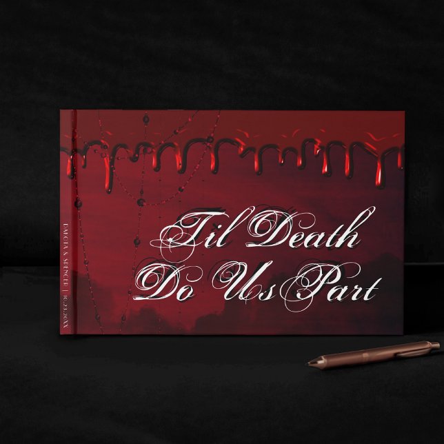Til Death Parts Us | Black and Red Murder Mystery Guest Book (Creator Uploaded)