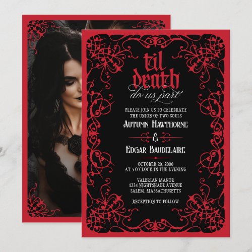 Til Death Photo Gothic Wedding Invitation