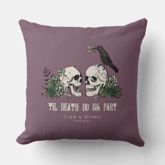 Til Death Purple Gothic Irish Floral Skull & Roses