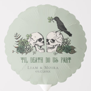 Til Death Sage Gothic Bridal Shower Skull & Roses Balloon