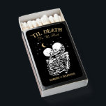 Til Death Skeleton Goth Wedding Guest Gift Custom Matchboxes<br><div class="desc">Introducing our "Til Death" Skeleton Goth Wedding Guest Gift Custom Matchboxes, a perfect addition to your dark fairytale wedding or romantic gothic celebration. These matchboxes not only serve as practical wedding favors but also add a touch of eerie elegance to your event. The design features the phrase "Til Death Do...</div>