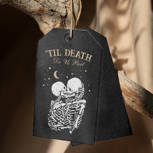 Til Death Skeleton Goth Wedding Registry QR Code Gift Tags