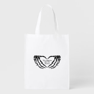 Til Death Skeleton Heart Hands Gothic Mood Grocery Bag