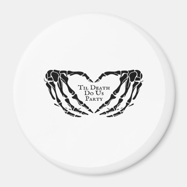 Til Death Skeleton Heart Hands Gothic Mood Magnet (Front)