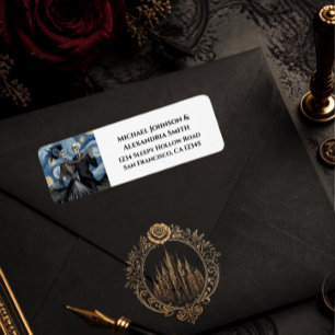 Til Death Skeleton Van Gogh Gothic Wedding Label