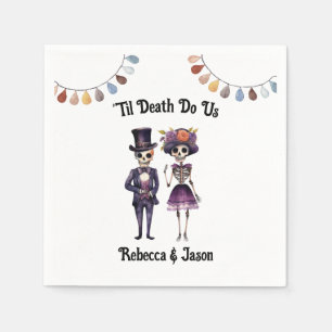 Til Death Skeletons Wedding Gothic Napkins