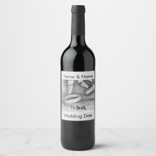 Til Death Themed Art Wine Label