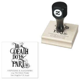 Til Death Us Do Part Return Name Address Wedding Rubber Stamp