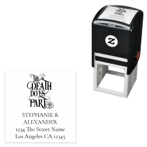 Til Death Us Do Part Return Name Address Wedding Self_inking Stamp