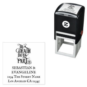 Til Death Us Do Part Return Name Address Wedding Self-inking Stamp