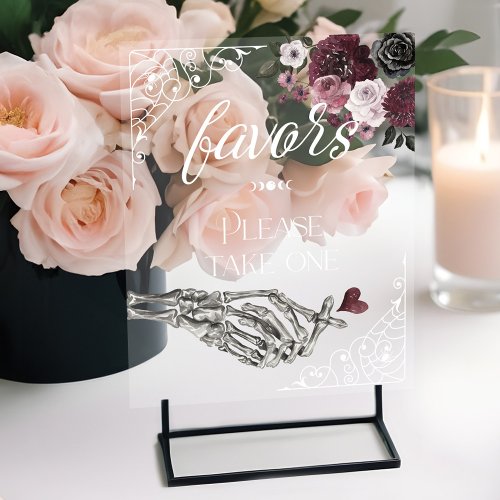 Til Death Watercolor Skeleton Hand Favors Poster