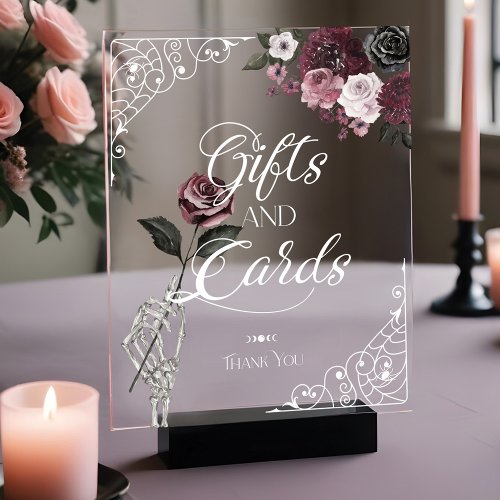 Til Death Watercolor Skeleton Rose Gifts  Cards Acrylic Sign