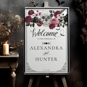 Til Death Watercolor Skeleton Rose Gothic Wedding  Foam Board