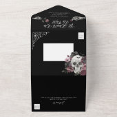 Til Death Watercolor Skull Rose Gothic Wedding All In One Invitation (Outside)
