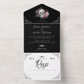 Til Death Watercolor Skull Rose Gothic Wedding All In One Invitation (Inside)