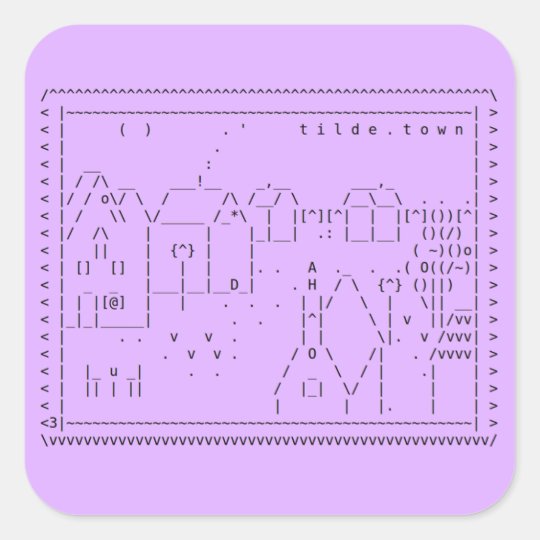 Tilde Town Ascii Art Sticker Zazzle Com