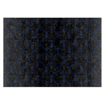 Tile1 Black Marble & Blue Grunge Cutting Board by Trendi_Stuff at Zazzle