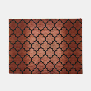 TILE1 BLACK MARBLE & COPPER BRUSHED METAL (R) DOORMAT