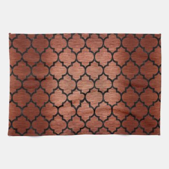 Tile1 Black Marble & Copper Brushed Metal (r) Towel by Trendi_Stuff at Zazzle
