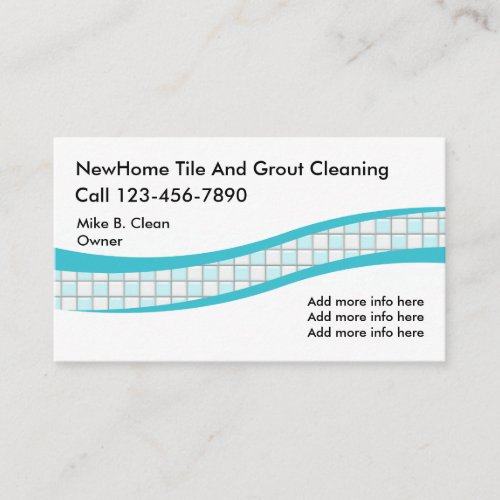 Tile And Grout Cleaning Services Business Card