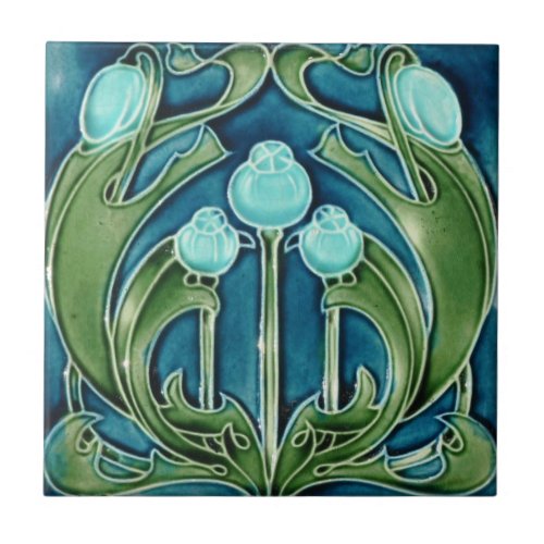 Tile _ Art Nouveau Blueberries