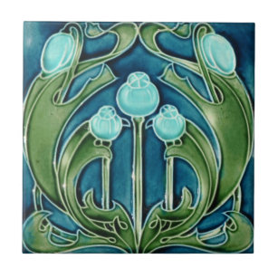 Art Nouveau Reproduction Decorative Ceramic Tile Sinola 'B' 6"x6"