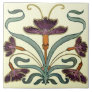 Tile art nouveau style decorative fireplace