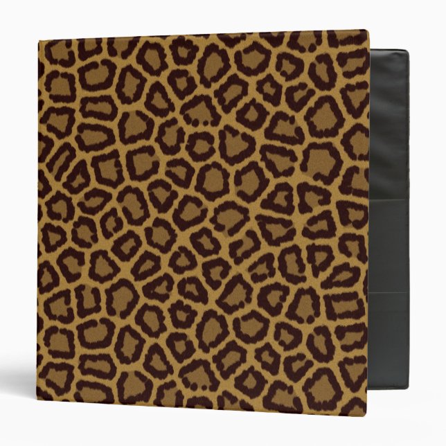 Tile background with a leopard fur 3 ring binder (Front/Inside)