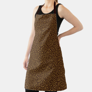 Tile background with a leopard fur apron