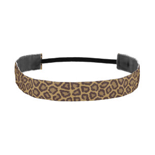Tile background with a leopard fur athletic headband