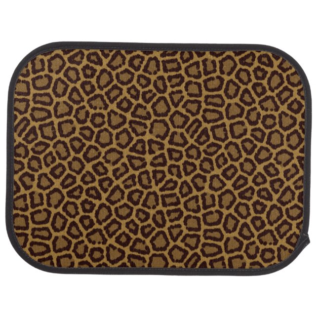 Tile background with a leopard fur car mat (Rear)