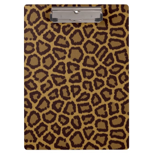 Tile background with a leopard fur clipboard (Front)