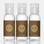 Tile background with a leopard fur hand sanitizer