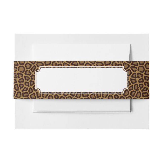 Tile background with a leopard fur invitation belly band (Front Example)