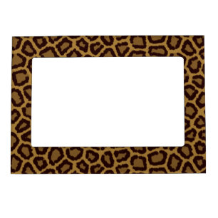 Tile background with a leopard fur magnetic frame