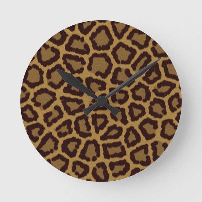 Tile background with a leopard fur round clock (Front)